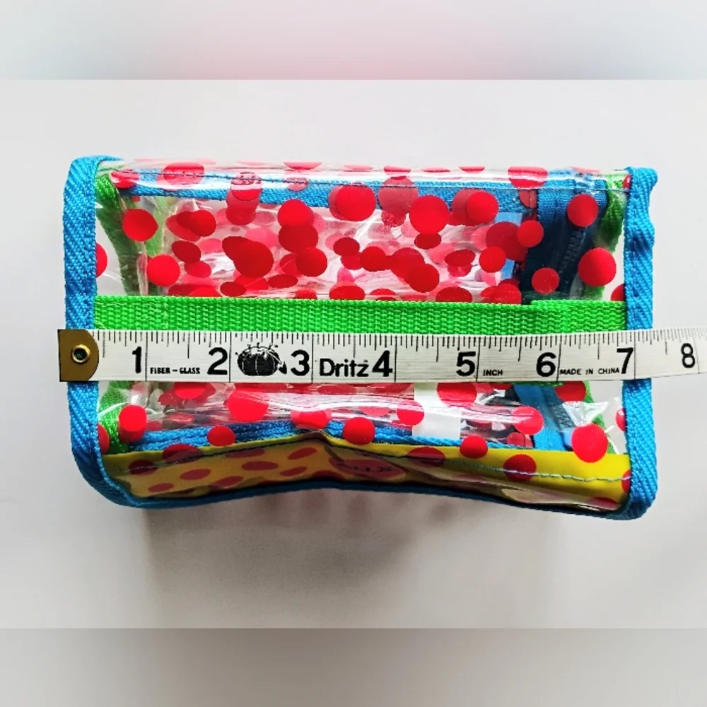 ALEX Polka Dot Clear Case for Makeup, Travel, Kids, Accessories etc. 7x4x4 CUTE!